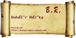 Bohár Réka névjegykártya