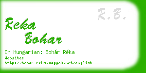 reka bohar business card